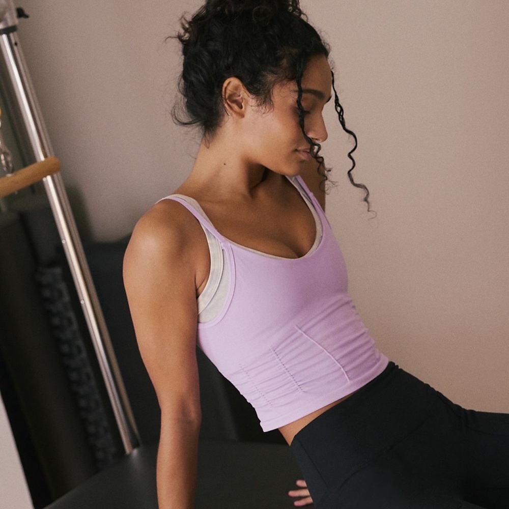 Free People Movement Good Karma Ruched Crop Top